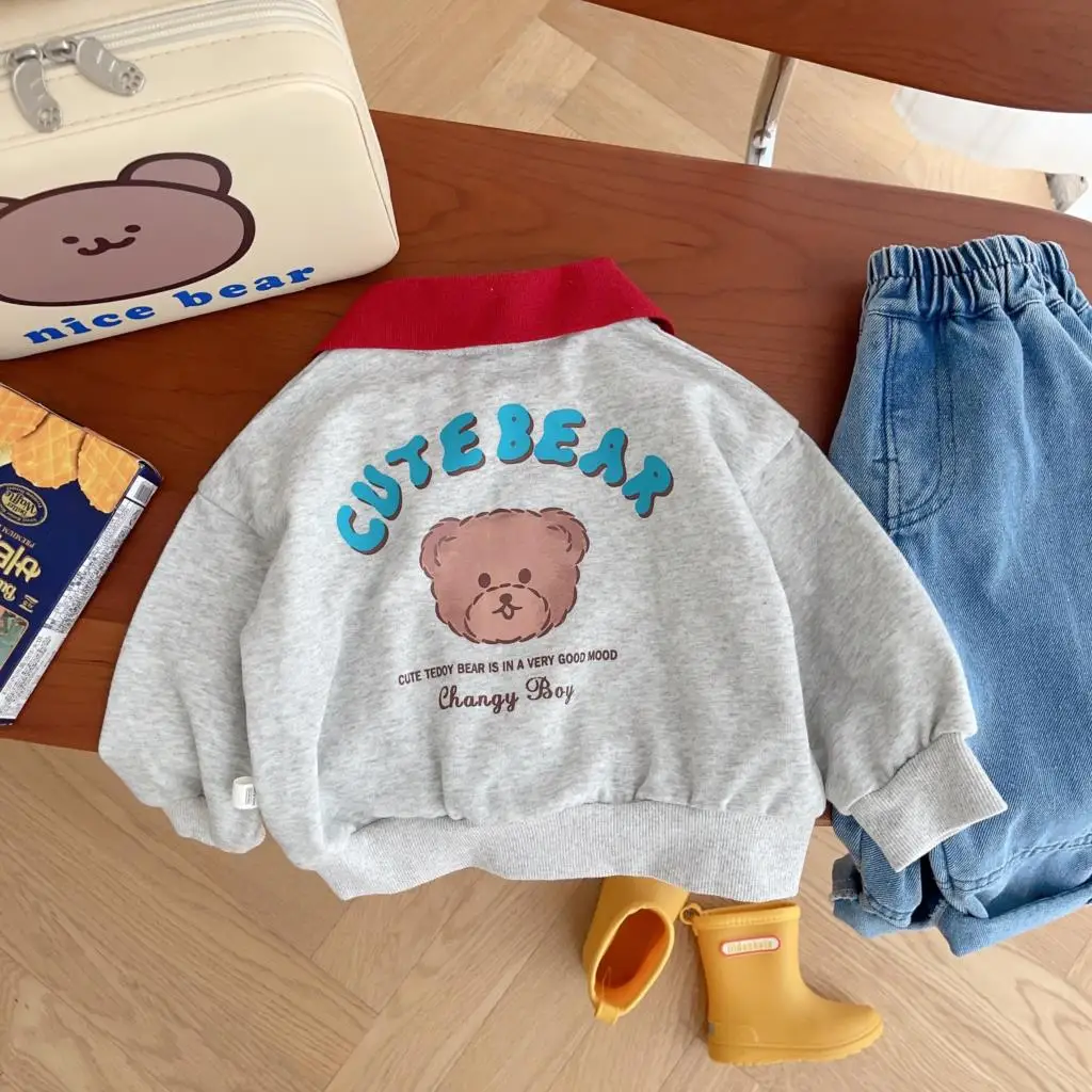 Autumn Korean Children Clothes Boys Kids Bear Sweatshirt Cotton Turn-down Embroidery Baby Toddler Boy Letter Hoodies Casual Top
Autumn Korean Children Clothes Boys Kids Bear Sweatshirt Cotton Turn-down Embroidery Baby Toddler Boy Letter Hoodies Casual Top