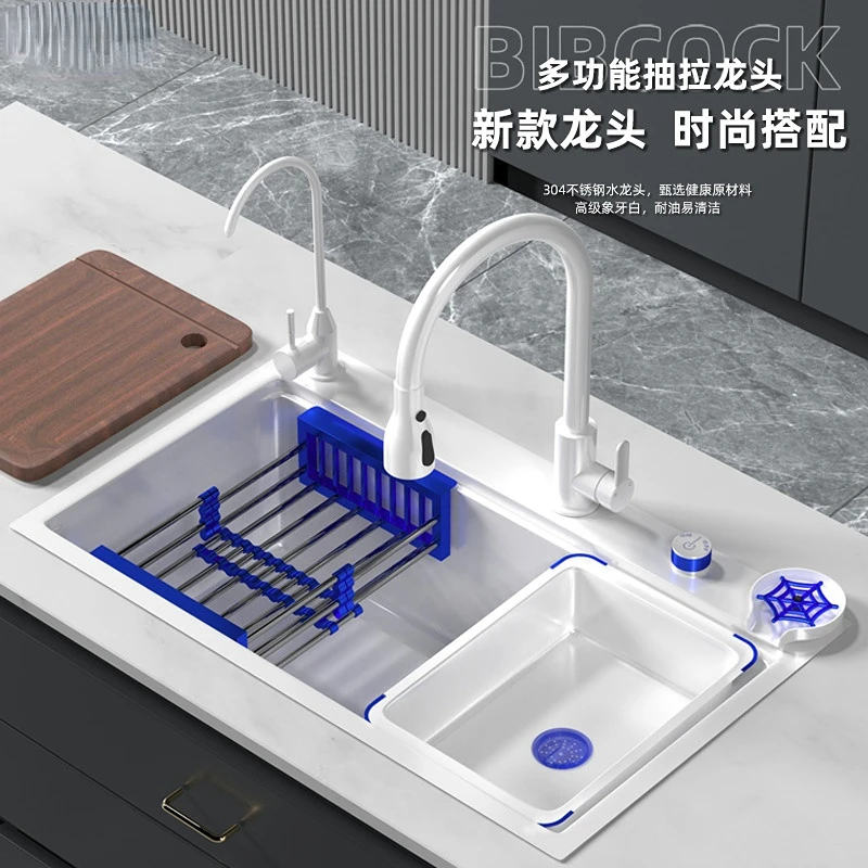 Cream White Nano Stainless Steel Sink Large Single Sink Washing Basin Household Kitchen Multi-Functional Drop-in Sink Sink
Cream White Nano Stainless Steel Sink Large Single Sink Washing Basin Household Kitchen Multi-Functional Drop-in Sink Sink