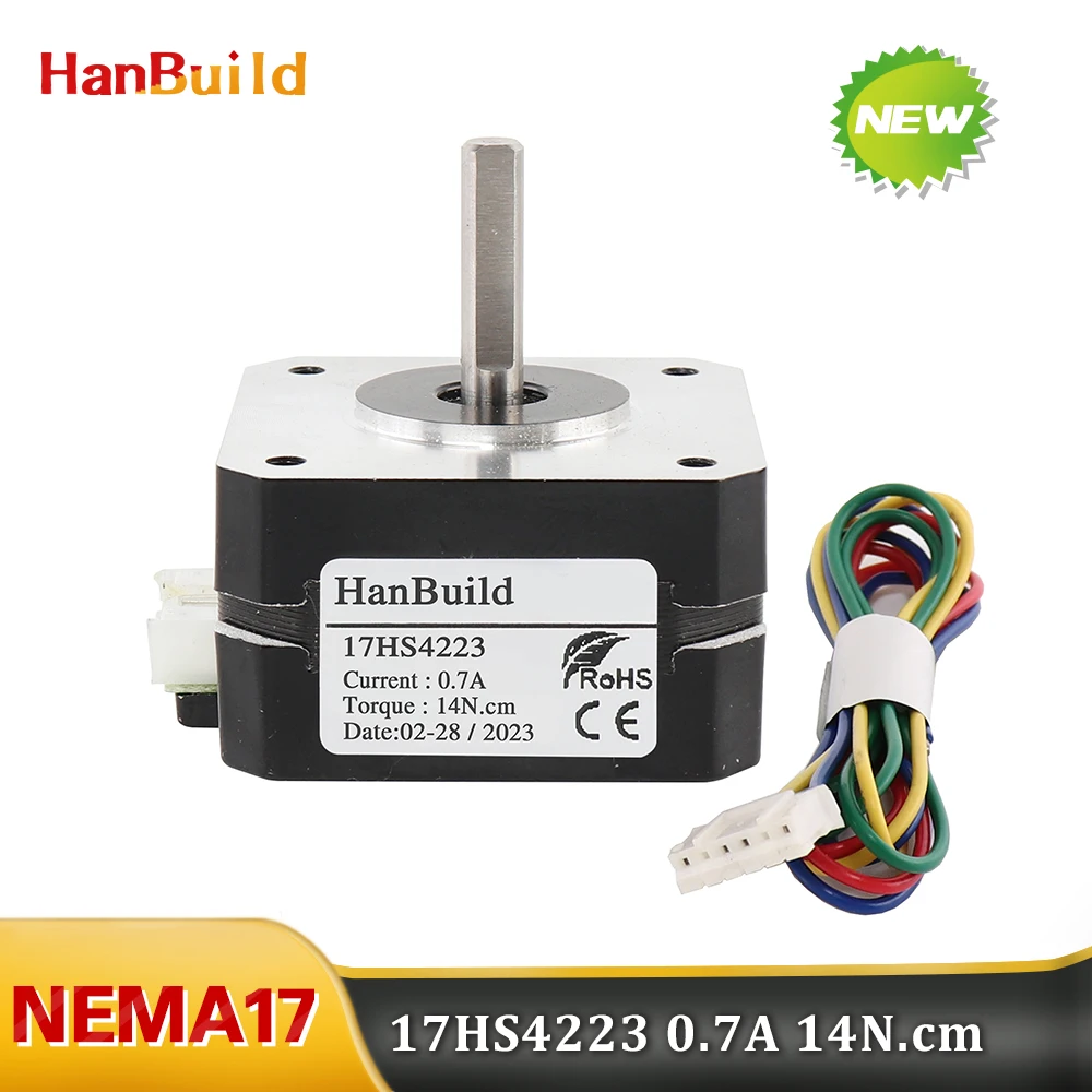 5PCS Stepper+Motor 4-Lead 0.7A 14N.CM 23mm 42 Small Motor 17HS4223 For 3D Printer Monitor Equipment Nema17 Stepper Motor
5PCS Stepper+Motor 4-Lead 0.7A 14N.CM 23mm 42 Small Motor 17HS4223 For 3D Printer Monitor Equipment Nema17 Stepper Motor