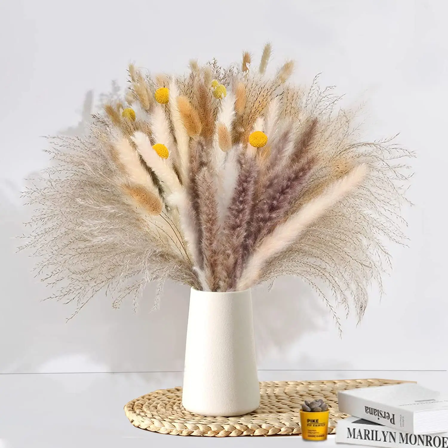 100PCS Pampas Grass Decor Boho Home Decor Bouquet Natural Fluffy Dried Flowers for Wedding Floral Arrangements Wall Farmhouse
100PCS Pampas Grass Decor Boho Home Decor Bouquet Natural Fluffy Dried Flowers for Wedding Floral Arrangements Wall Farmhouse