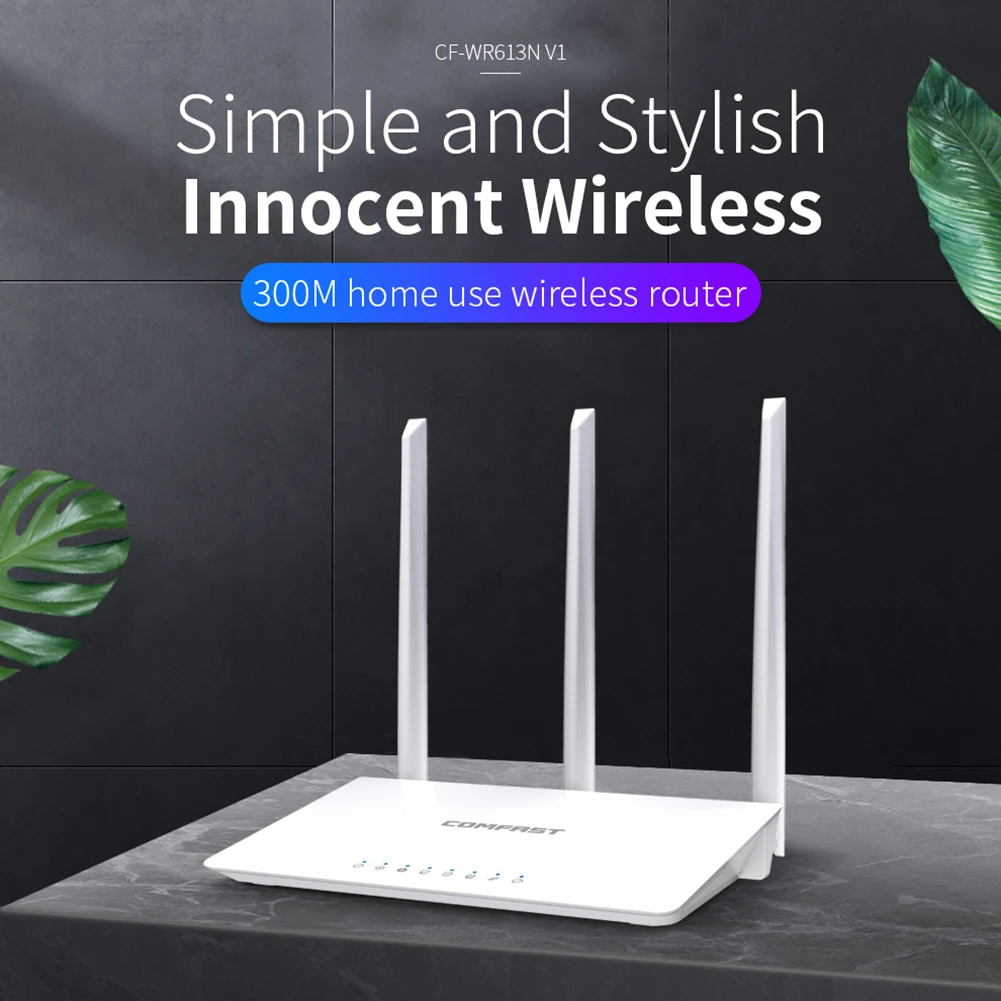 Беспроводной Wi-Fi роутер 300 Мбит/с антеннами с высоким коэффициентом усиления 3*3 дБи
Беспроводной Wi-Fi роутер 300 Мбит/с антеннами с высоким коэффициентом усиления 3*3 дБи