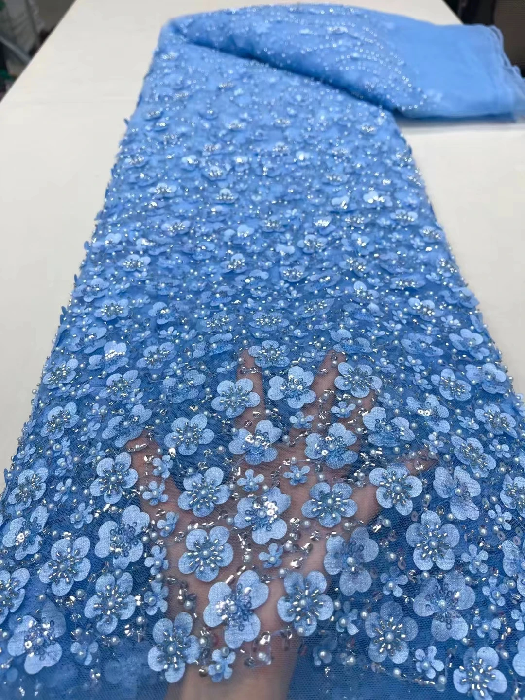 Luxury African Heavy Beaded Lace Fabric 2023 High Quality 5 Yards Nigerian Sequins French Tulle 3D Fabric Material For Wedding
Luxury African Heavy Beaded Lace Fabric 2023 High Quality 5 Yards Nigerian Sequins French Tulle 3D Fabric Material For Wedding
