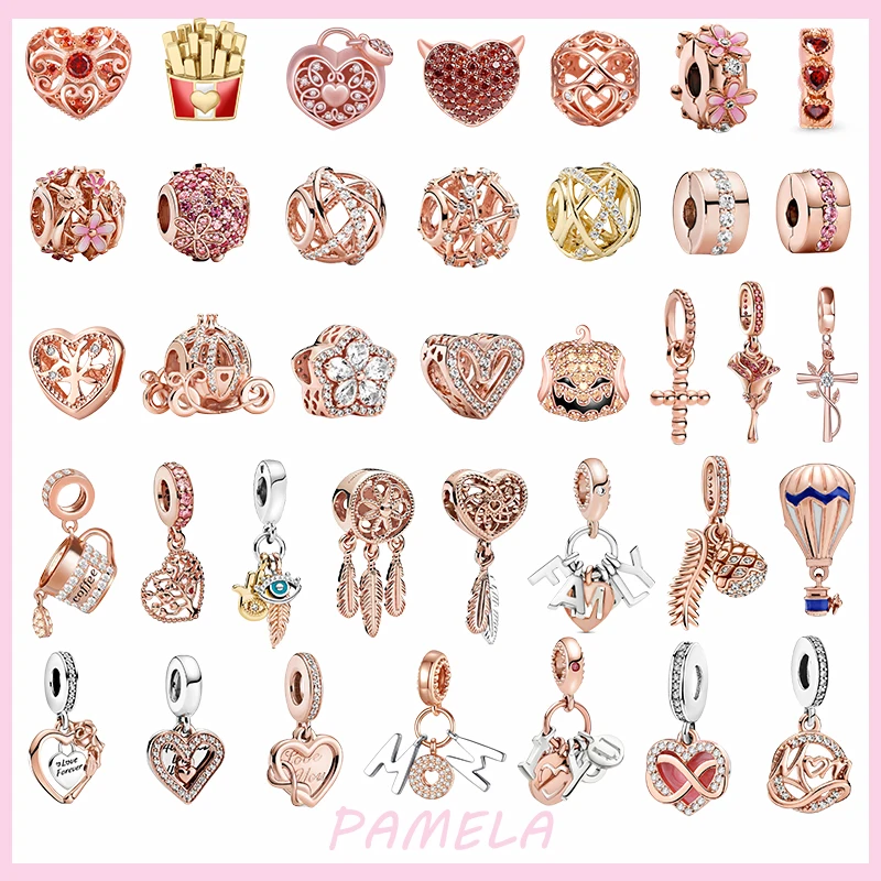 925 Sterling Silver Family Heart Shape Charms Rose Gold Series Beads DIY For Original Pendant Bracelet For Womenn DIY Jewelry
925 Sterling Silver Family Heart Shape Charms Rose Gold Series Beads DIY For Original Pendant Bracelet For Womenn DIY Jewelry