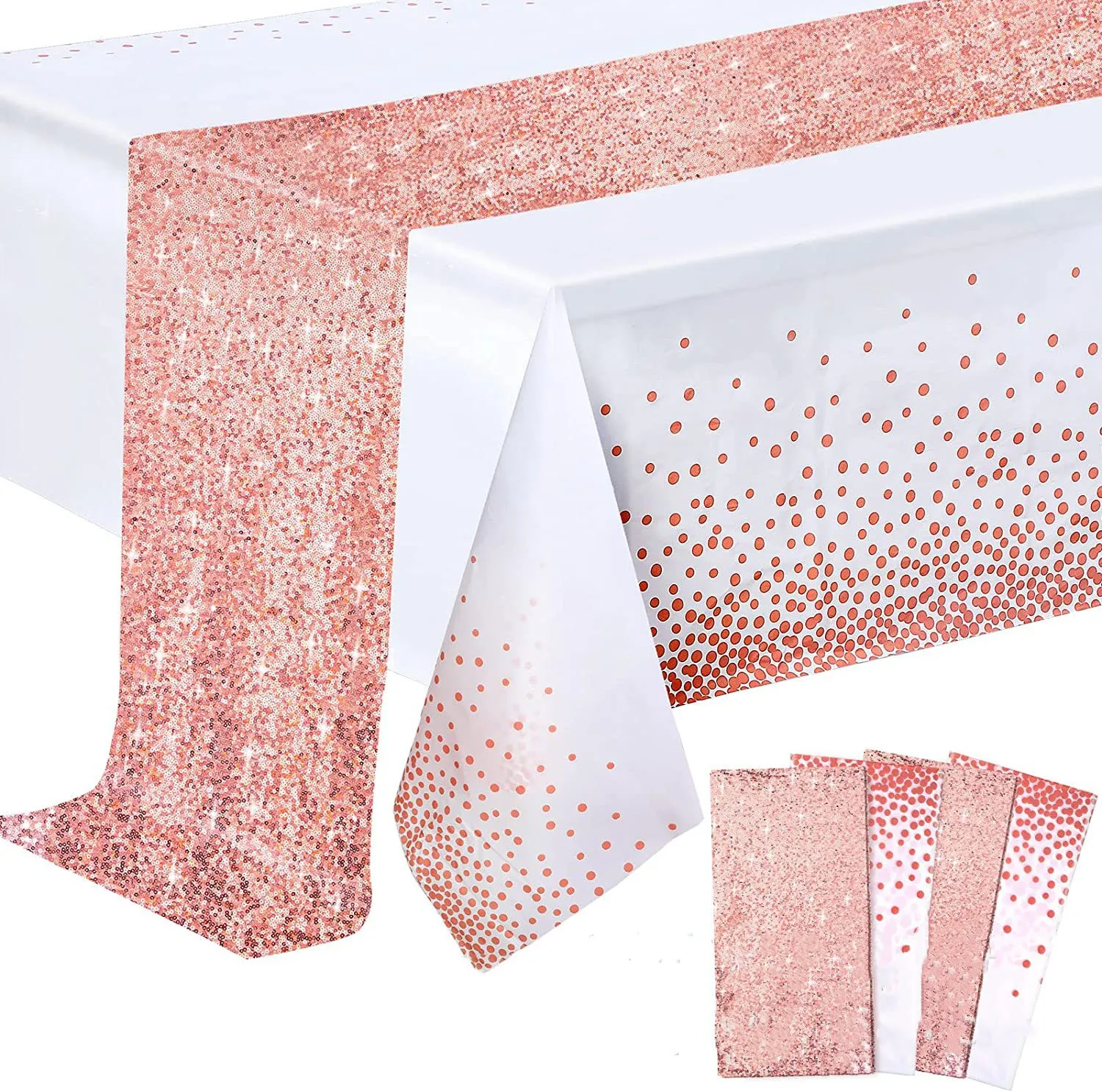 1 Set Gold Rose Gold Sequin Table Cloth with Table Runner for Party Weddings Decor for Christmas Home Resturant
1 Set Gold Rose Gold Sequin Table Cloth with Table Runner for Party Weddings Decor for Christmas Home Resturant