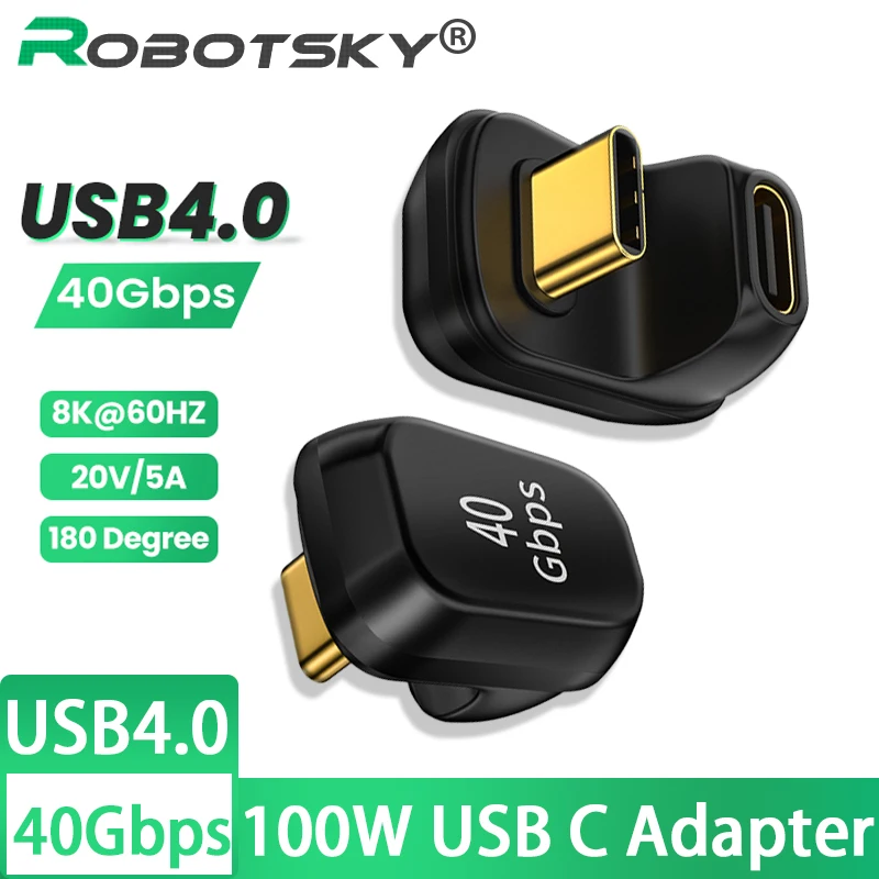 USB4.0 40Gbps Adapter U-Shape Thunderbolt 3 USB C to Type C 5A 100W Fast Charging Converter 8K@60Hz USB C Type C Data Adapter
USB4.0 40Gbps Adapter U-Shape Thunderbolt 3 USB C to Type C 5A 100W Fast Charging Converter 8K@60Hz USB C Type C Data Adapter