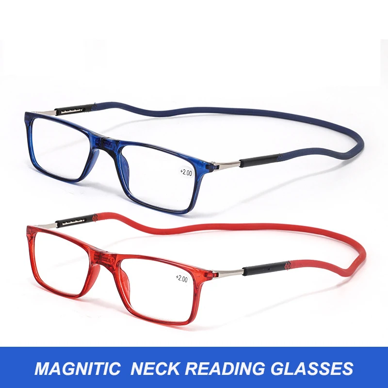 

Регулируемые очки для дальнозоркости с подвеской на шею, мужские Постоянные Магнитные портативные очки для чтения, женские очки в полной оправе