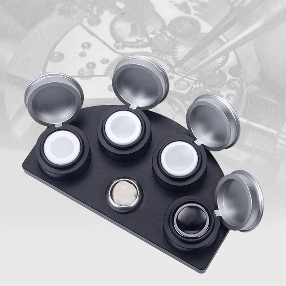 4-Cup Alloy Watch Oiler Cup Stand Handheld Oil Cover Holder Bracket Professional Watchmaker Repair Tool
4-Cup Alloy Watch Oiler Cup Stand Handheld Oil Cover Holder Bracket Professional Watchmaker Repair Tool