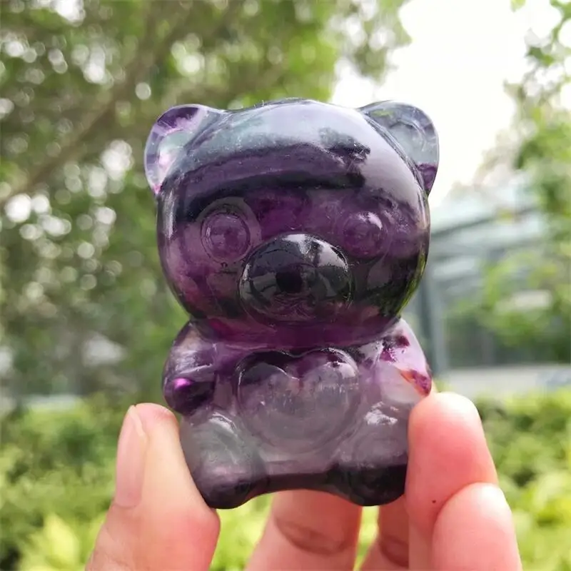 5.8cm Natural Fluorite Cartoon Bear Carved Animal Statue Quartz Healing Energy Gemstone Crafts For Christmas Gift 1pcs
5.8cm Natural Fluorite Cartoon Bear Carved Animal Statue Quartz Healing Energy Gemstone Crafts For Christmas Gift 1pcs