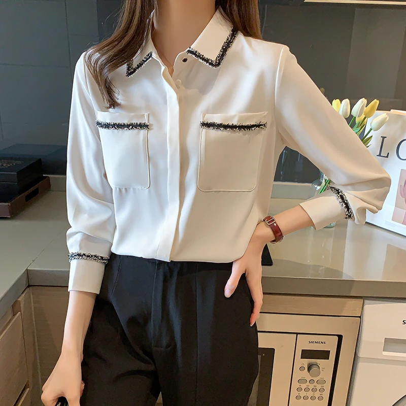 New Long Sleeved Women's Blouse Lapel Chiffon High-end Top Fashion Casual Shirt Summer Female Clothing
New Long Sleeved Women's Blouse Lapel Chiffon High-end Top Fashion Casual Shirt Summer Female Clothing