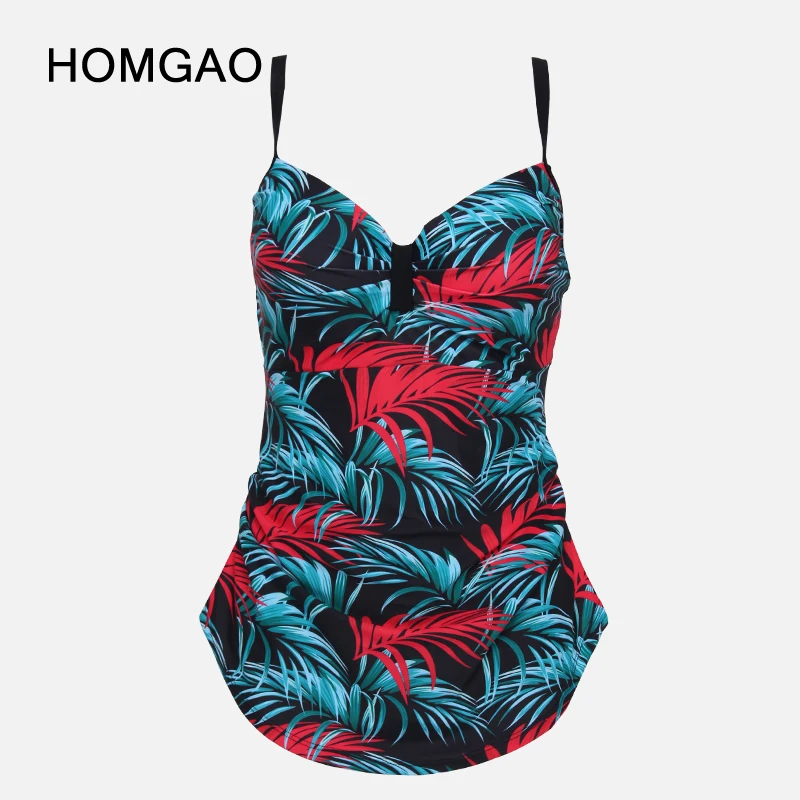 

HOMGAO Tropical Leaves Swimwear Women's One Piece Swimsuit 2023 Sexy Backless Bodysuit Plus Size Bathing Suit Beachwear Monokini