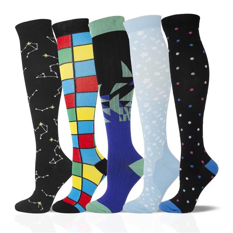 Men Women Compression Socks Knee Sports Stockings Colorful Printing (20-30mmHg) for Running,Travel,Cycling,Pregnant,Edema,Nurse
Men Women Compression Socks Knee Sports Stockings Colorful Printing (20-30mmHg) for Running,Travel,Cycling,Pregnant,Edema,Nurse