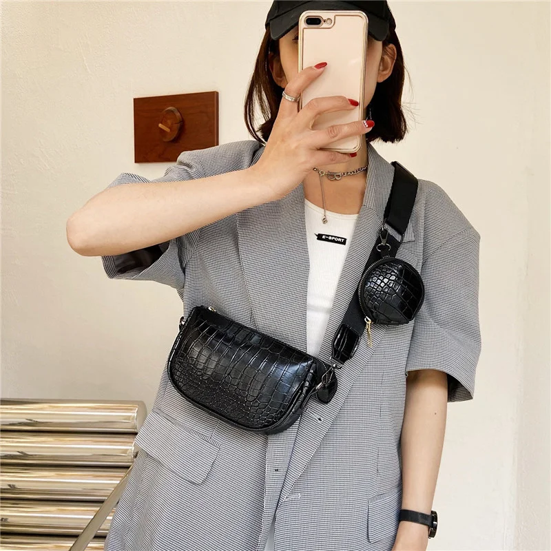 

Women Crossboy Bags 2023 New Leather Shoulder Bag With Coin Purse And Handbag Ladies Bag 2 Pieces Set Messenger Bags Retro Hobo
