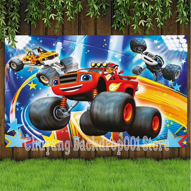 Monster Cartoon Trucks Big Wheels Racing Car Photo Background Kids Boy Birthday Sports Game Party Backdrops Table Decor 
Monster Cartoon Trucks Big Wheels Racing Car Photo Background Kids Boy Birthday Sports Game Party Backdrops Table Decor