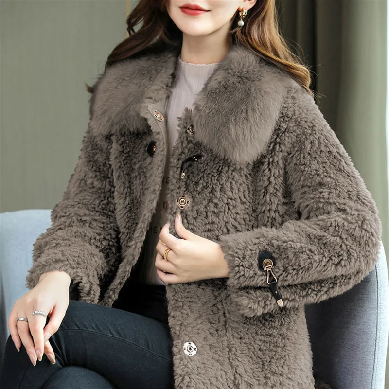 Female Particle Sheep Shearing Imitation Fur Jacket 2022 New Women All-match Loose Winter Lamb Fleece Fur One Western-style Coat
Female Particle Sheep Shearing Imitation Fur Jacket 2022 New Women All-match Loose Winter Lamb Fleece Fur One Western-style Coat