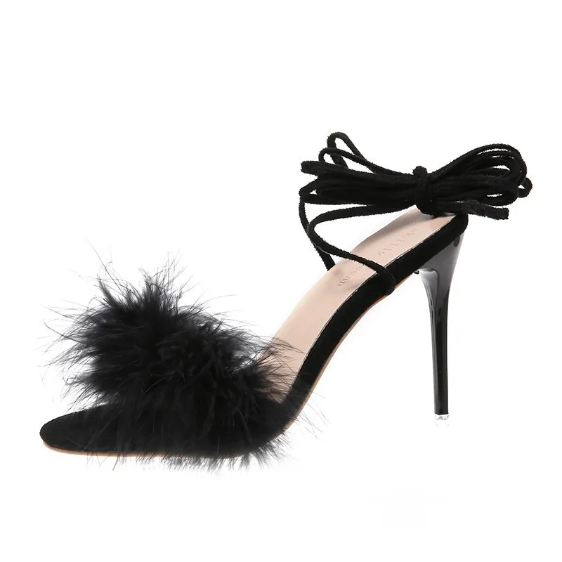 New Sexy Fashion Sandals Women's Shoes High Heel Sandals Large Size Pointed Toe 11cm Stiletto Hair Ball Strappy Sandals
New Sexy Fashion Sandals Women's Shoes High Heel Sandals Large Size Pointed Toe 11cm Stiletto Hair Ball Strappy Sandals