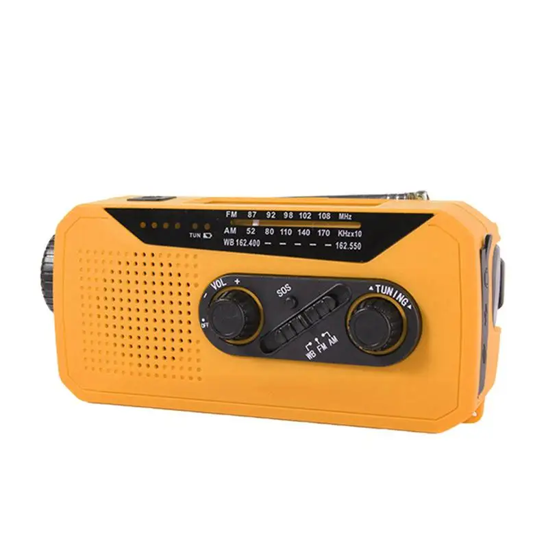 

Portable Weather Radio Portable Weather Alert Solar Power Radio 2000mAH Solar Powered AM/FM/NOAA Radio With SOS Alarm And LED