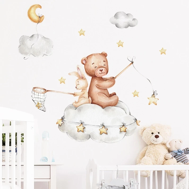 Cute Bear Bunny Wall Stickers for Children Kids Girls Boys Baby Room Bedroom Decoration Nursery Wallpaper Cartoon Self-adhesive
Cute Bear Bunny Wall Stickers for Children Kids Girls Boys Baby Room Bedroom Decoration Nursery Wallpaper Cartoon Self-adhesive