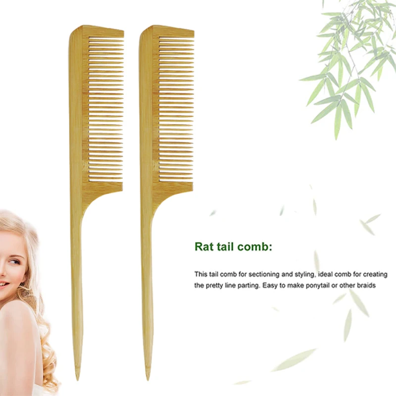 

Customized Logo New Pointed Rat Tail Hairdressing Wooden Combs Hair Care Healthy Comb Applicable Ladies