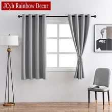 Small Window Blackout Curtains for Bedroom Kitchen Modern Short Curtain in the Living Room Doorways Divider Ready-made Cortinas