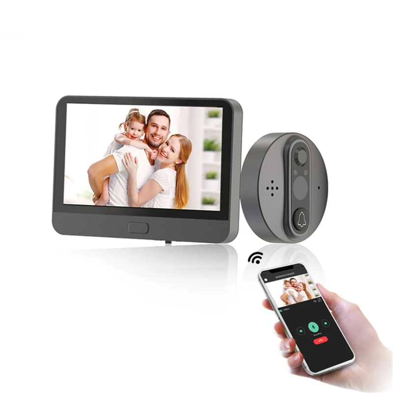 Tuya Wifi Doorbell with Peephole Camera and Monitor for Smart Home Support Motion Detect
Tuya Wifi Doorbell with Peephole Camera and Monitor for Smart Home Support Motion Detect