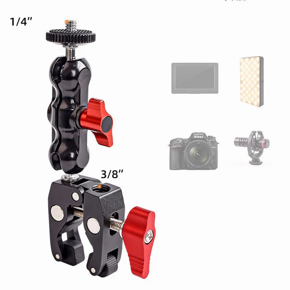 Universal Magic Arm Multi Functional Ballhead Clamp Double Ball Adapter Shoe Mount Adapte For Monitor Led Light Video 1/4 Camera
Universal Magic Arm Multi Functional Ballhead Clamp Double Ball Adapter Shoe Mount Adapte For Monitor Led Light Video 1/4 Camera