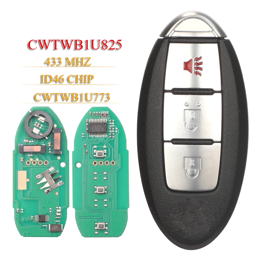jingyuqin 3Buttons Proximity Smart Key Fob 433MHz ID46 For Nissan Patrol Juke Cube Micra Armada 2010-2018 CWTWB1U825 CWTWB1U773 
jingyuqin 3Buttons Proximity Smart Key Fob 433MHz ID46 For Nissan Patrol Juke Cube Micra Armada 2010-2018 CWTWB1U825 CWTWB1U773