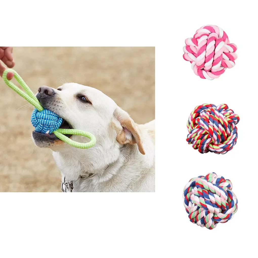 Pet Dog Biting Chew Cotton Ball Toy Teeth Cleaning Teething Interactive Toy Training Tool Color Random
Pet Dog Biting Chew Cotton Ball Toy Teeth Cleaning Teething Interactive Toy Training Tool Color Random