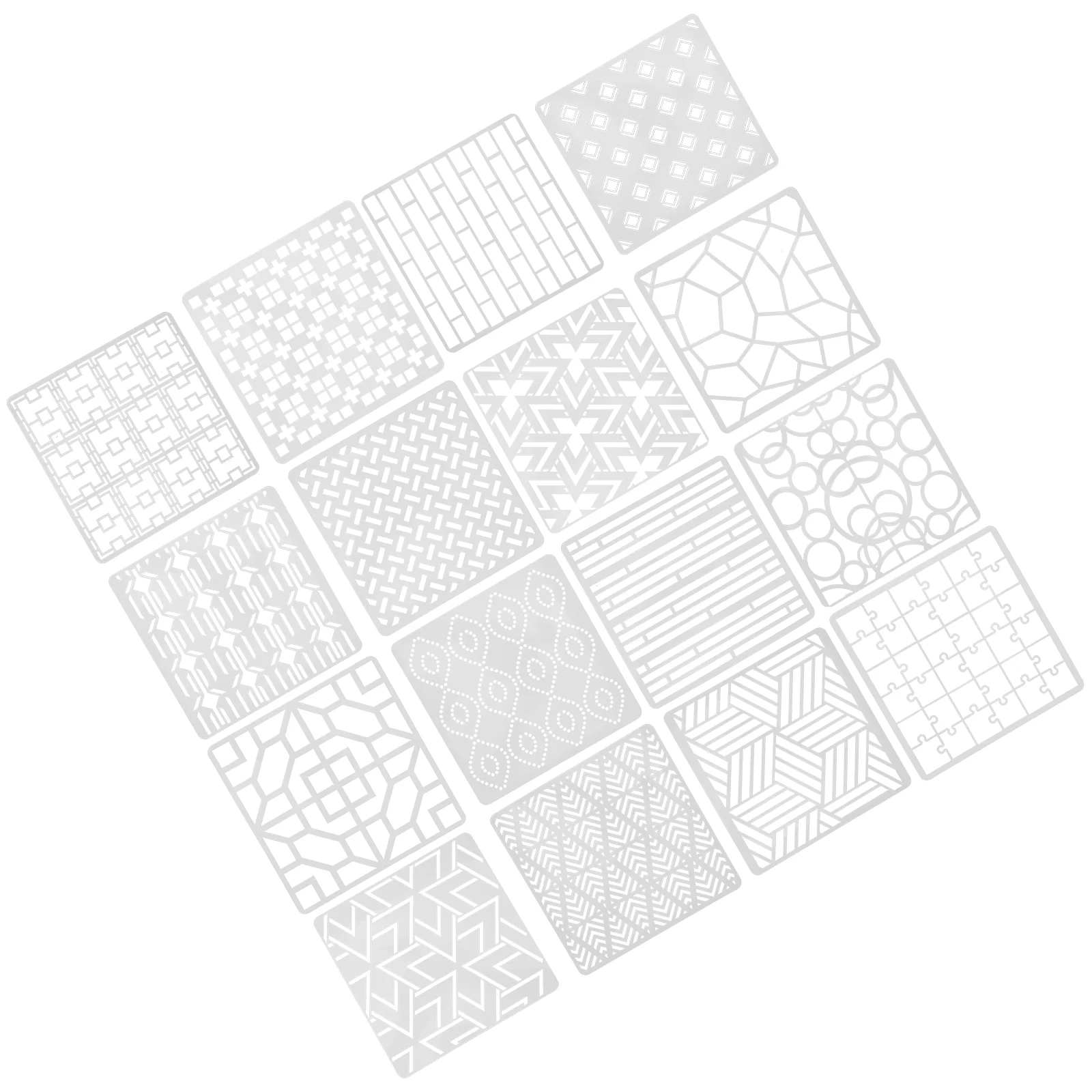 Card Plastic Drawing Stencils Geometric Painting Template Hollow Brick Concrete 
Card Plastic Drawing Stencils Geometric Painting Template Hollow Brick Concrete