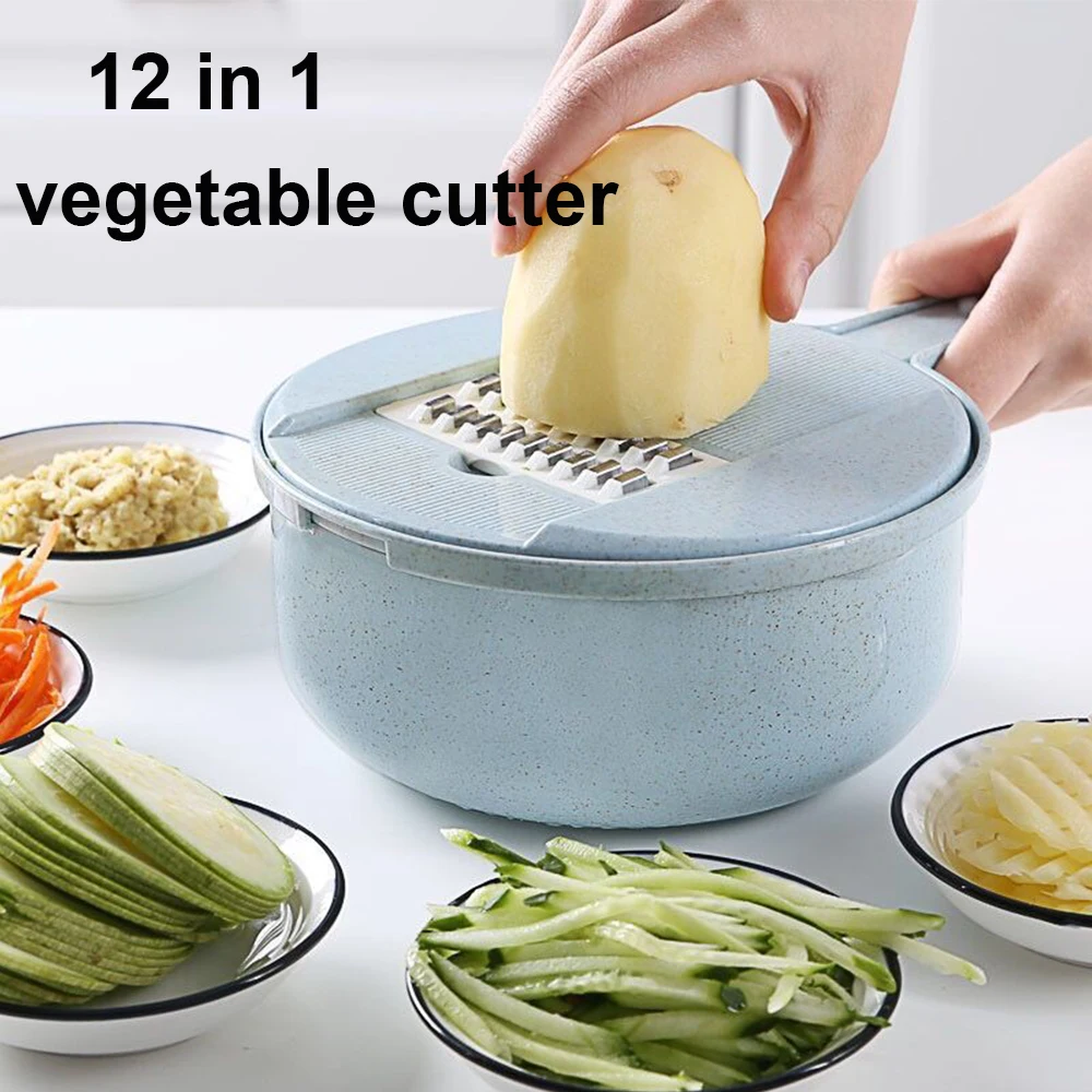 WHDPETS Multifunctional Vegetable Cutter And Board 12 In 1 Fruit Cutter Shredders Slicer With Basket Potato Onion Grater Slicer
WHDPETS Multifunctional Vegetable Cutter And Board 12 In 1 Fruit Cutter Shredders Slicer With Basket Potato Onion Grater Slicer
