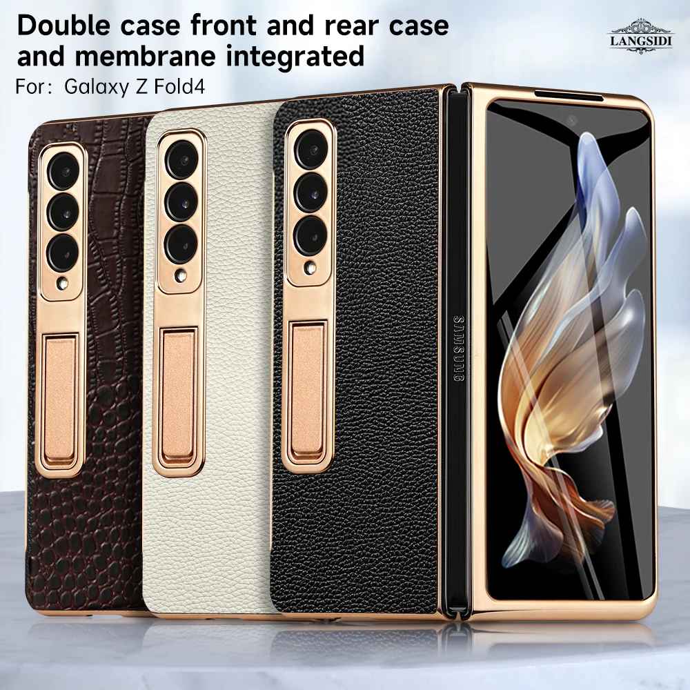 Genuine Cow Leather Kickstand Holder Case for Samsung Galaxy Z Fold 4 ZFold4 Crocodile Glossy Frame Cover Glass Screen Protector
Genuine Cow Leather Kickstand Holder Case for Samsung Galaxy Z Fold 4 ZFold4 Crocodile Glossy Frame Cover Glass Screen Protector
