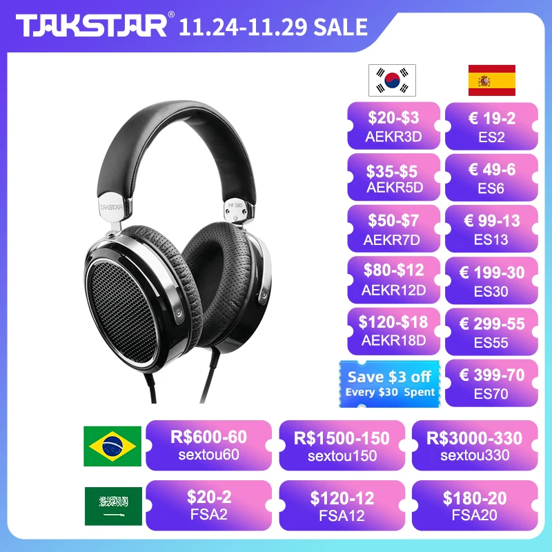 TAKSTAR HF580 Hi-Fi наушники Проводная стерео динамическая гарнитура с протеиновыми кожаными амбушюрами для путешествий работы ТВ ПК сотового теле...
TAKSTAR HF580 Hi-Fi наушники Проводная стерео динамическая гарнитура с протеиновыми кожаными амбушюрами для путешествий работы ТВ ПК сотового теле...