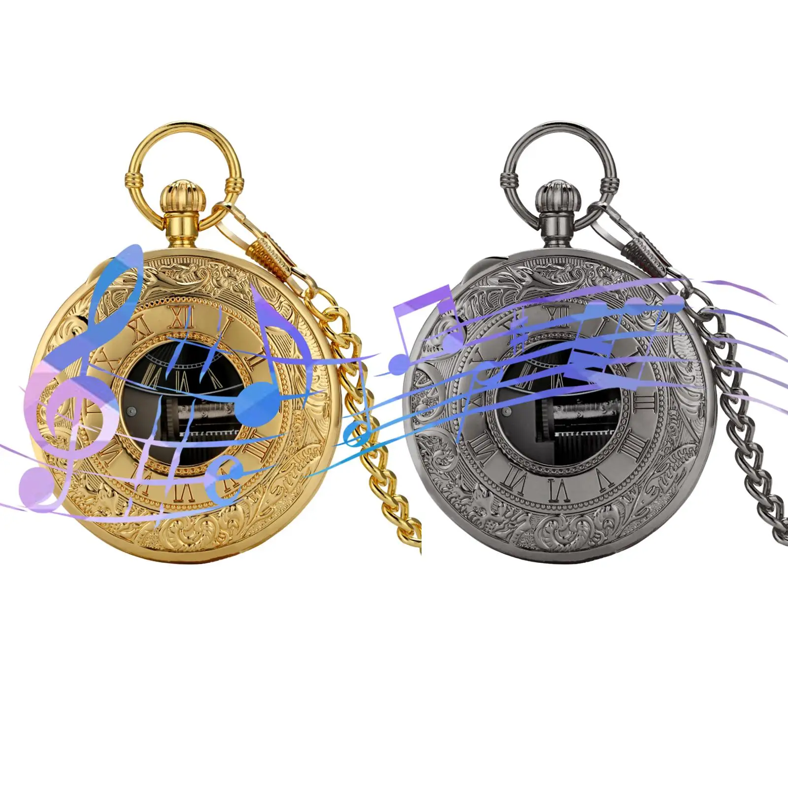 Antique Quartz Pocket Watch Chain Clock Musical Movement Fashion , The Removable Chain IS Easy to Assemble and Disassemble Round
Antique Quartz Pocket Watch Chain Clock Musical Movement Fashion , The Removable Chain IS Easy to Assemble and Disassemble Round