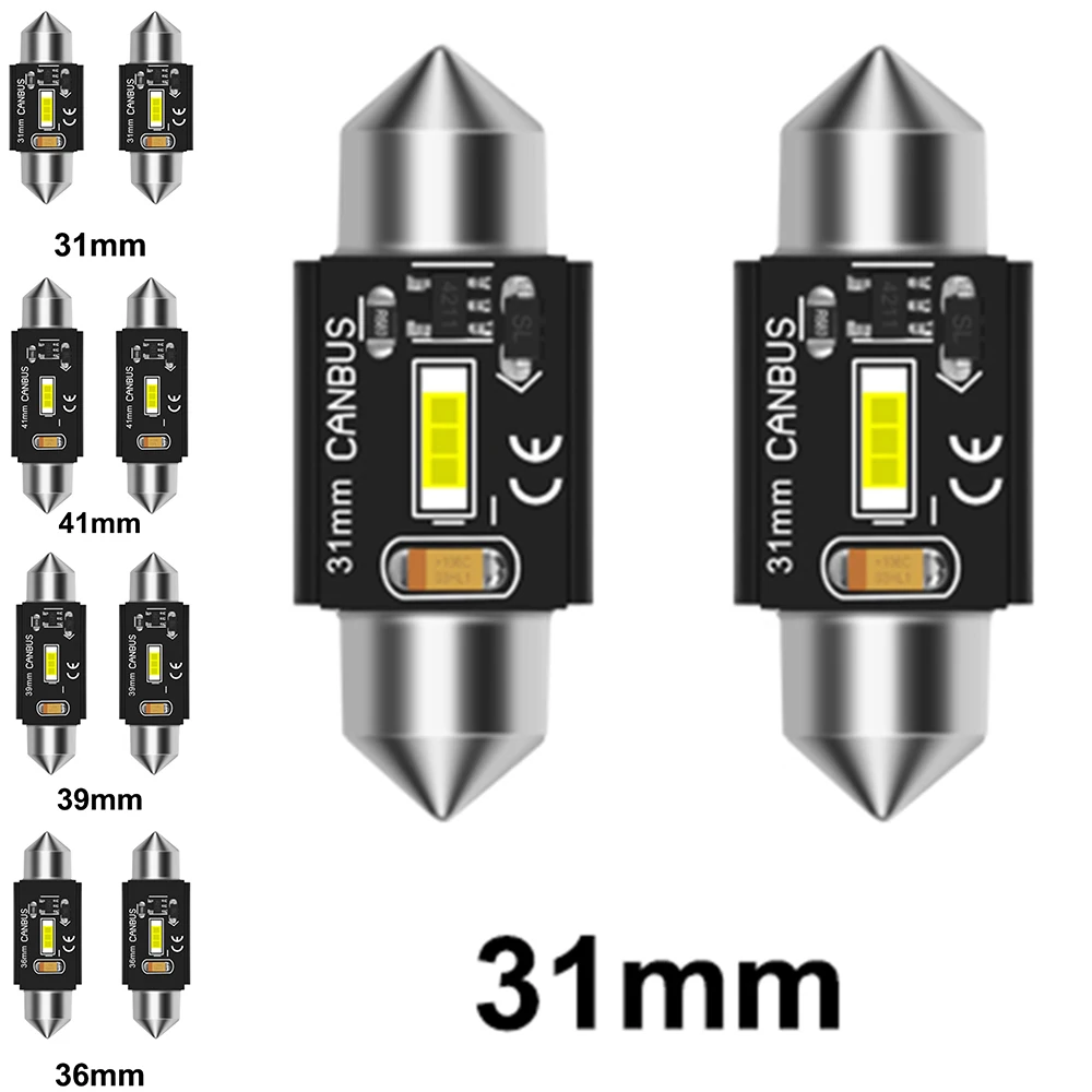 2pcs License Plate Reading Light Door Lamp No Errors CSP 1860 White 6000K 12V 600LM 31, 36,39,41mm Auto License Plate Lights
2pcs License Plate Reading Light Door Lamp No Errors CSP 1860 White 6000K 12V 600LM 31, 36,39,41mm Auto License Plate Lights