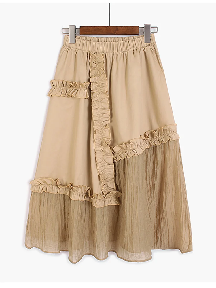 High Elastic Waist Khaki Irregular Pleated Long Casual Half-body Skirt Women Fashion Tide New Spring Autumn 2022 C652
High Elastic Waist Khaki Irregular Pleated Long Casual Half-body Skirt Women Fashion Tide New Spring Autumn 2022 C652
