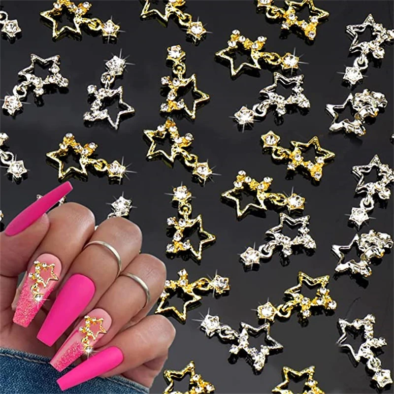 10pcs Luxury Nail Charms 3D Kawaii Accessories Silver Star Glitter Nail Art Decorations Crystal Rhinestones Alloy Nails Jewelry
10pcs Luxury Nail Charms 3D Kawaii Accessories Silver Star Glitter Nail Art Decorations Crystal Rhinestones Alloy Nails Jewelry