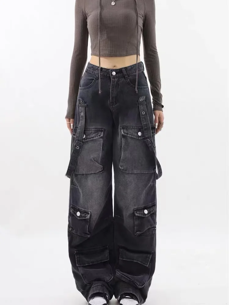 2024 New American high street multi-pocket wide-leg black jeans female Y2K hip-hop couple loose straight overalls street wear
2024 New American high street multi-pocket wide-leg black jeans female Y2K hip-hop couple loose straight overalls street wear