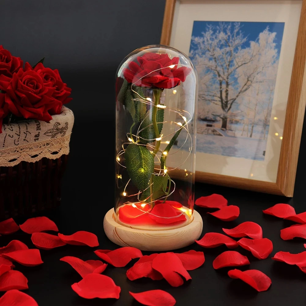 24K Golden Rose In Glass Dome Artificial Flowers Home Decoration Mothers Day Gifts for Wife Wedding Gifts for Guests
24K Golden Rose In Glass Dome Artificial Flowers Home Decoration Mothers Day Gifts for Wife Wedding Gifts for Guests