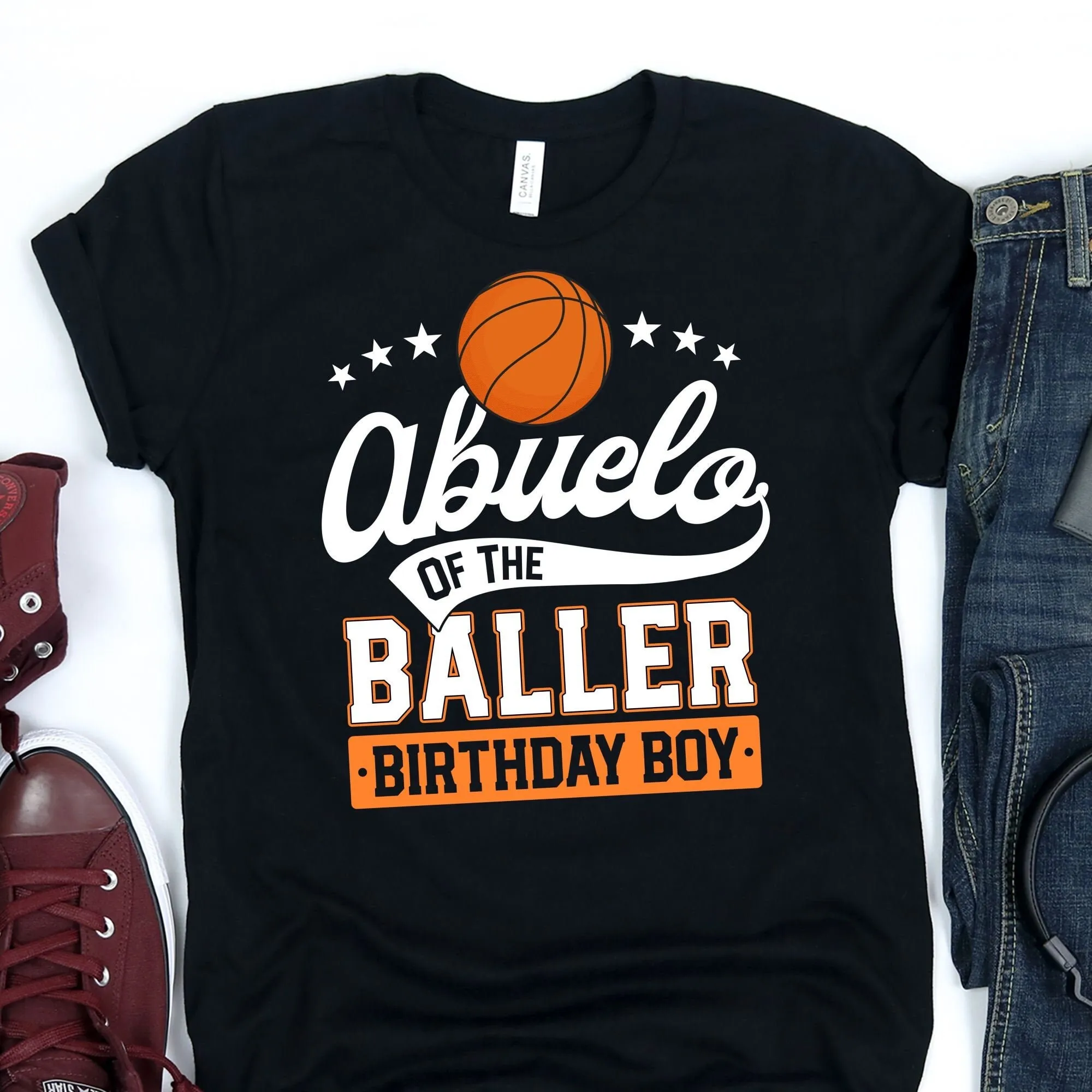 Футболка для мальчика на день рождения Abuelo Of The Baller баскетбольная семейная