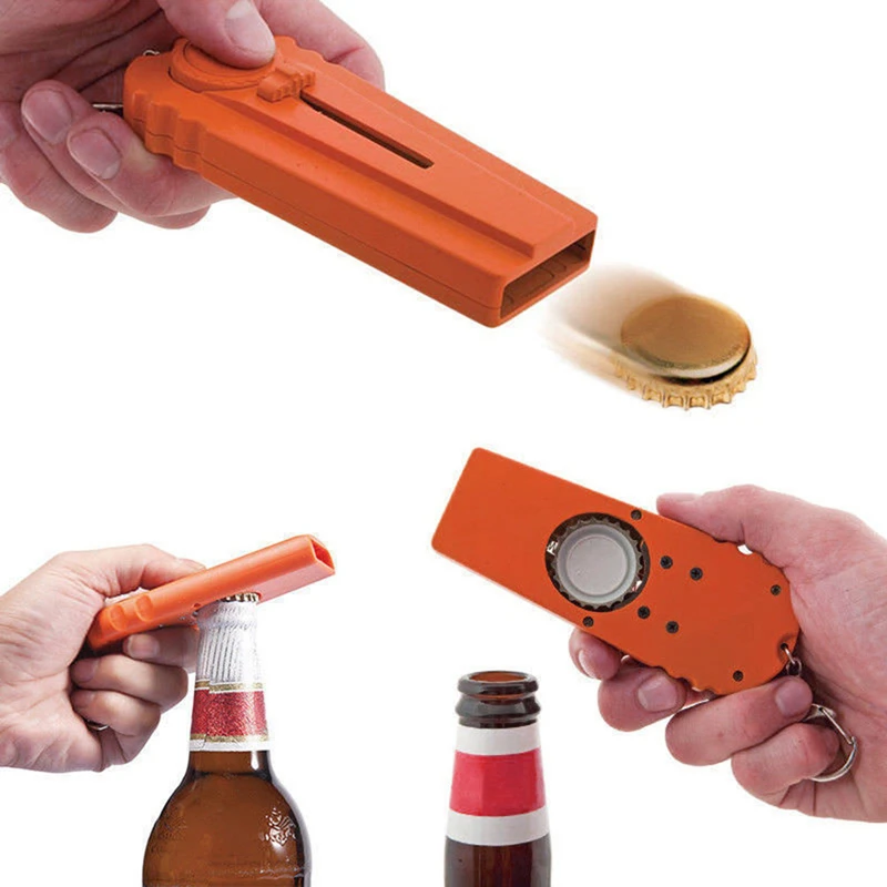 

Cap Beer Opener Bottle Flying Cap Launcher Shooter Kitchen Gadget Bar Accessories Party Drinking Game Toy destapador pistola