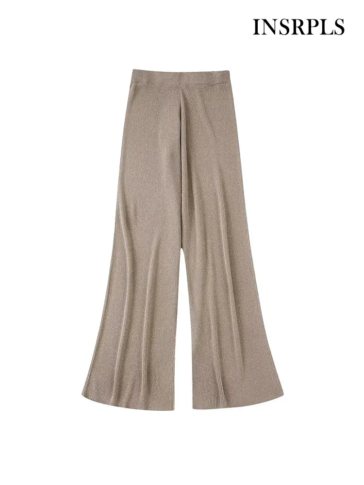 INSRPLS Women Fashion Metallic Thread Knit Wide Leg Pants Vintage High Waist With Elastic Waistband Female Trousers Mujer
INSRPLS Women Fashion Metallic Thread Knit Wide Leg Pants Vintage High Waist With Elastic Waistband Female Trousers Mujer