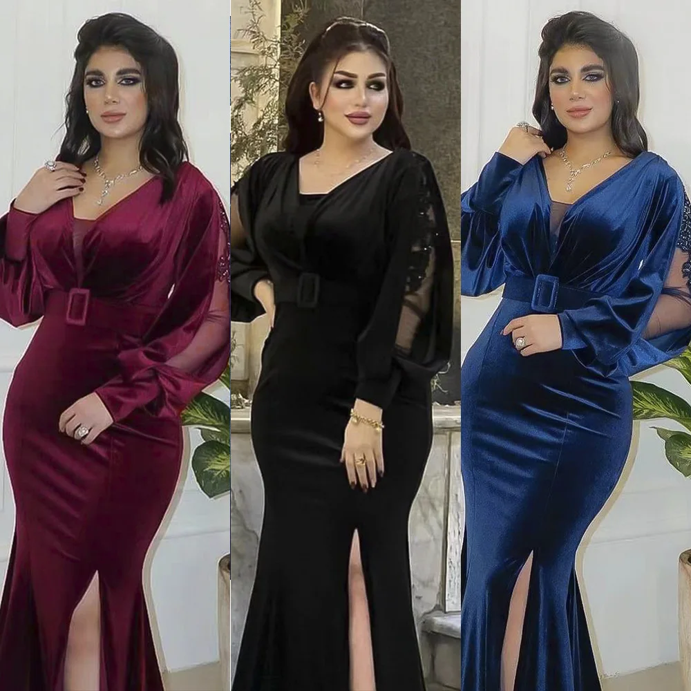 Polyester African Dresses for Women Summer African Women Long Sleeve V-neck Solid Color Long Dress African Robes L-3XL
Polyester African Dresses for Women Summer African Women Long Sleeve V-neck Solid Color Long Dress African Robes L-3XL