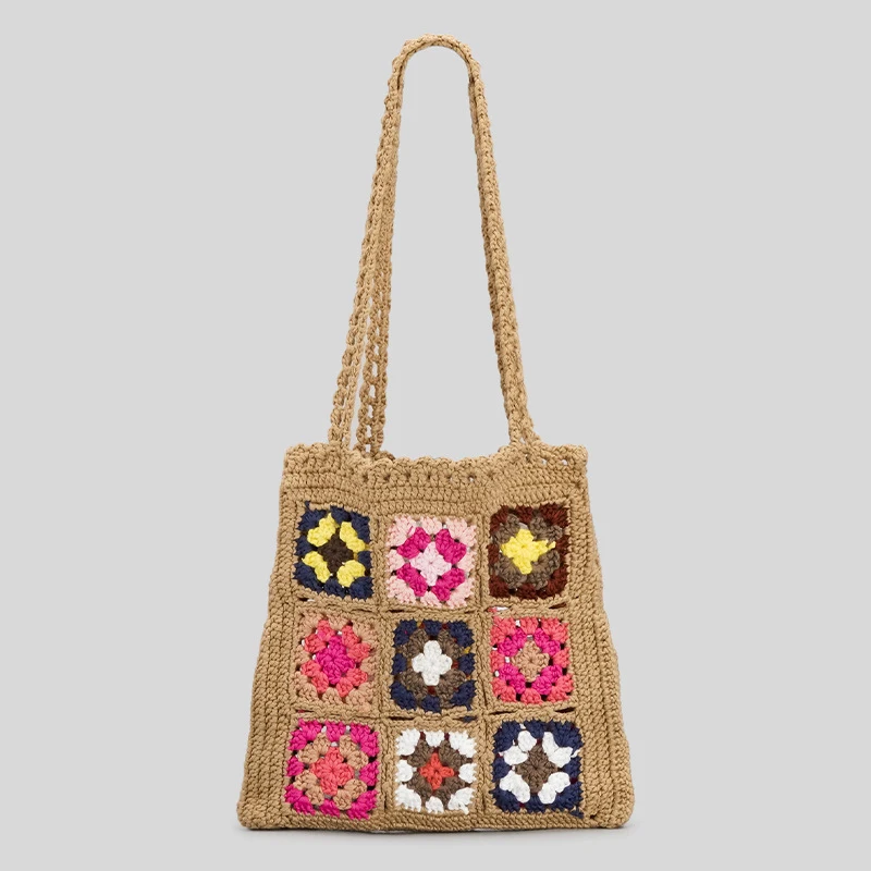Print Croche Handbag Women Grandmother Plaid Hollow Shoulder Bag Ethnic Style Underarm Bags Lady Summer Fashion Top-Handle Bag
Print Croche Handbag Women Grandmother Plaid Hollow Shoulder Bag Ethnic Style Underarm Bags Lady Summer Fashion Top-Handle Bag