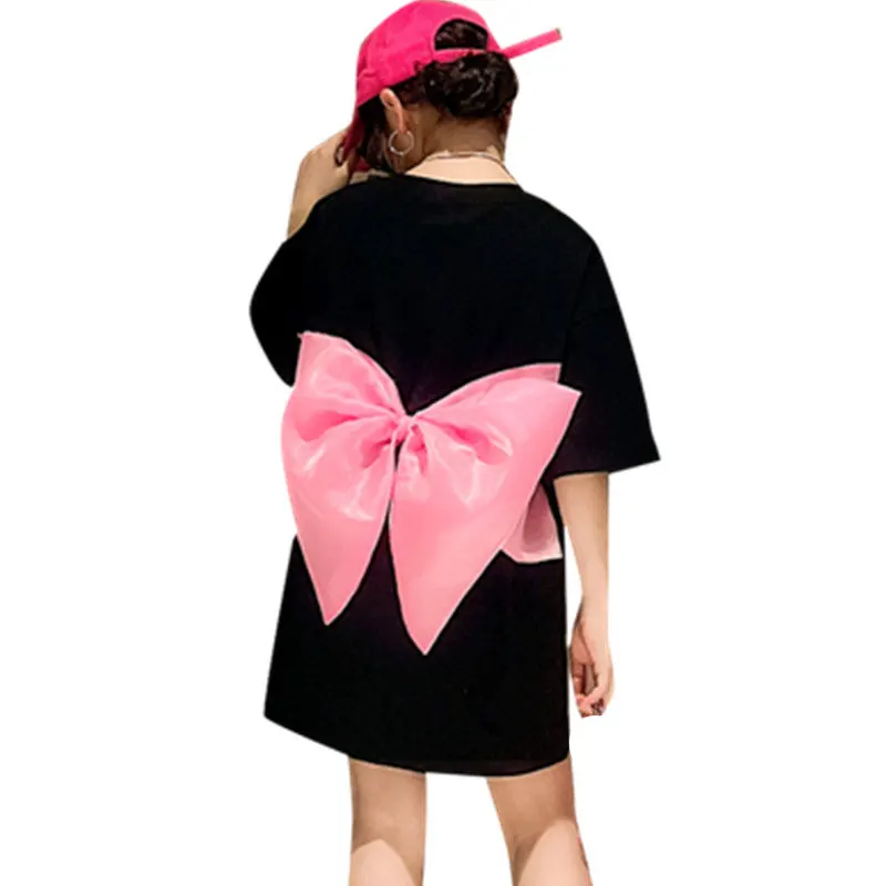 Summer Back Big Bow T Shirt for Children Short Sleeve Bowknot Tees Tops Korean Girls Long T-Shirt Teenager Clothes 4 To 14Years
Summer Back Big Bow T Shirt for Children Short Sleeve Bowknot Tees Tops Korean Girls Long T-Shirt Teenager Clothes 4 To 14Years