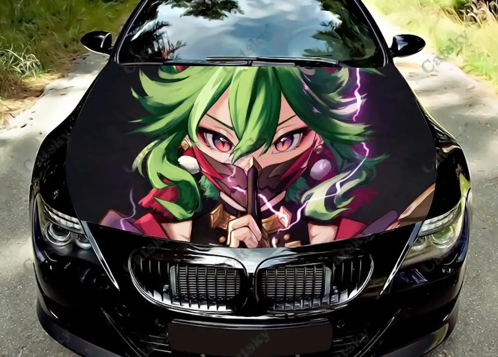 Цветная виниловая наклейка на капот автомобиля Kuki Shinobu Genshin 
Цветная виниловая наклейка на капот автомобиля Kuki Shinobu Genshin