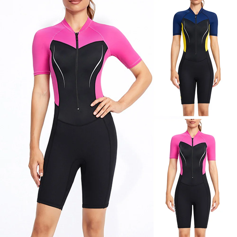 Women 1.5mm Neoprene Wetsuits Swimwears Diving Suits Short Sleeves Women Ladies One Piece Surf Snorkeling Surfing Swimsuit
Women 1.5mm Neoprene Wetsuits Swimwears Diving Suits Short Sleeves Women Ladies One Piece Surf Snorkeling Surfing Swimsuit