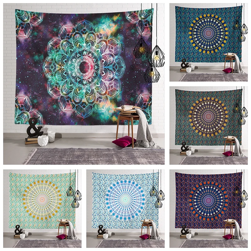 

Indian Mandala Boho Tapestry Psychedelic Hippie Wall Hanging Room Bedroom Hanging Home Decor Wall Covering Background Cloth