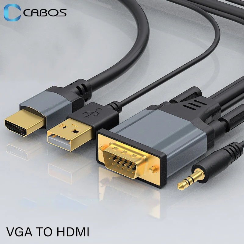 1080P 60hz VGA to HDMI-Compatible Adapter VGA Male to HDMI Male Conversion Cable With USB&Audio Cable for Computer Laptop to TV
1080P 60hz VGA to HDMI-Compatible Adapter VGA Male to HDMI Male Conversion Cable With USB&Audio Cable for Computer Laptop to TV