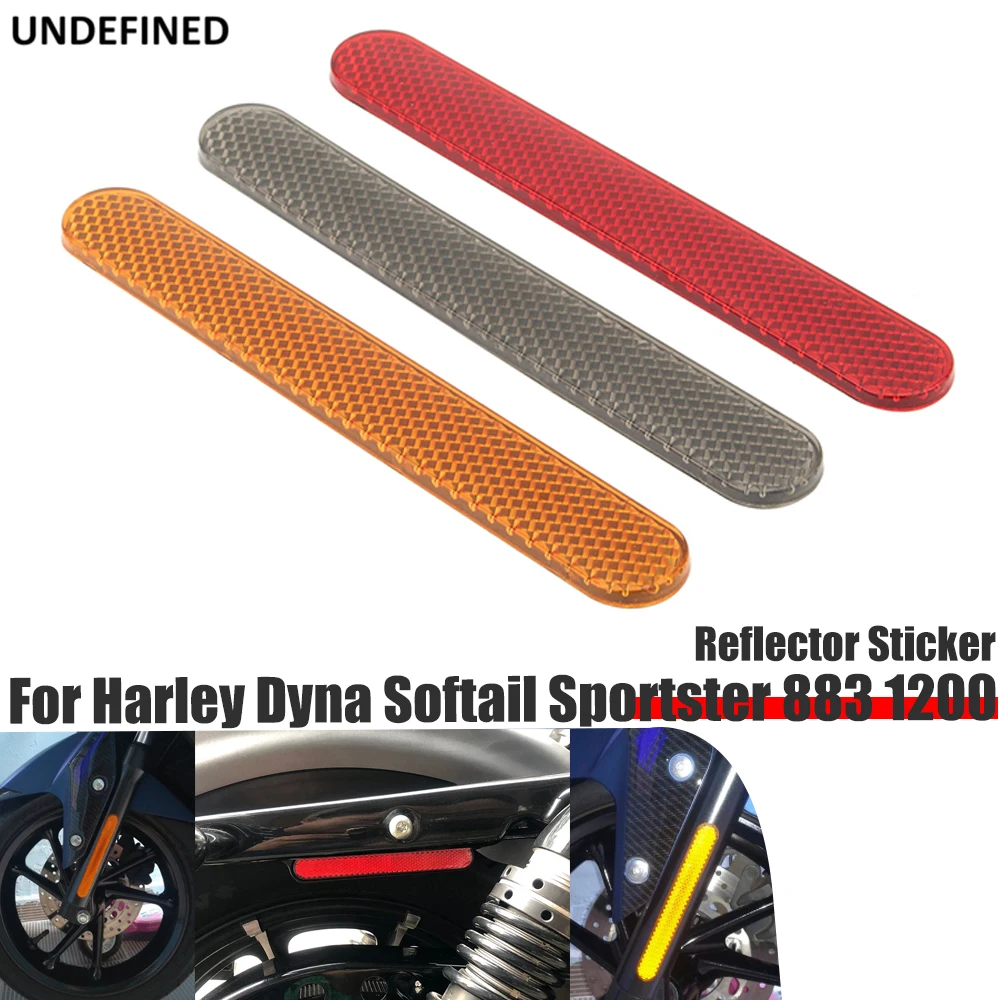 

2PCS Motorcycle Reflector Sticker Saddlebag Latch Cover Safety Warning For Harley Dyna Softail Sportster 883 XL Fatboy Touring