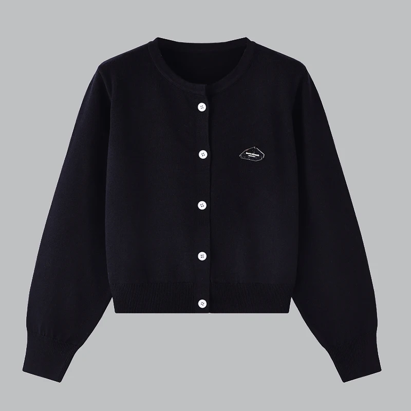 Женский вязаный Укороченный кардиган, корейский шикарный короткий свитер с круглым вырезом, длинными рукавами и металлическими пуговицами, пальто для осени, 2024
Женский вязаный Укороченный кардиган, корейский шикарный короткий свитер с круглым вырезом, длинными рукавами и металлическими пуговицами, пальто для осени, 2024