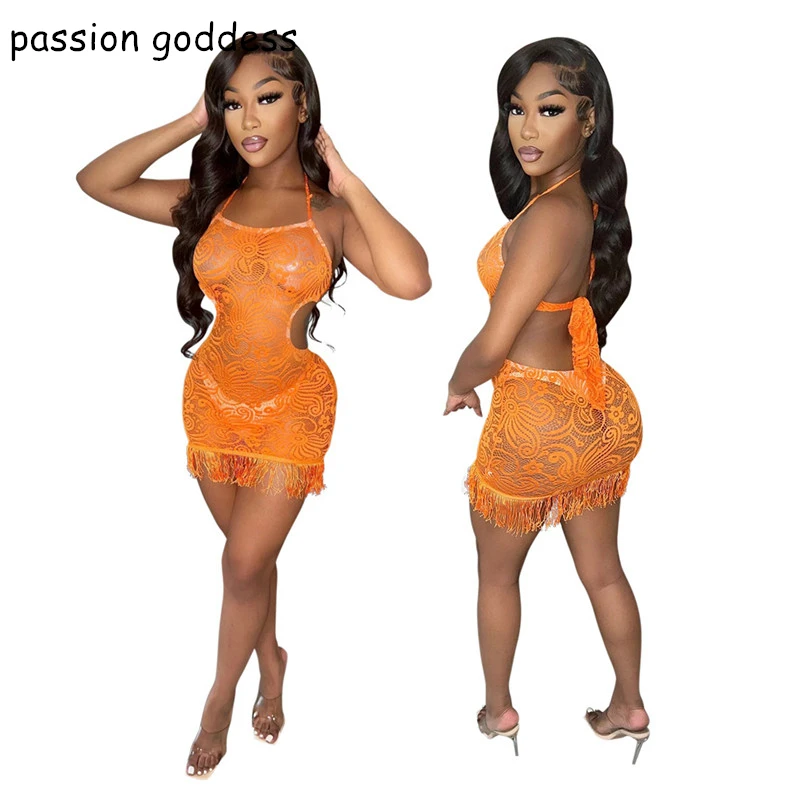 Summer Women Backless Halter Lace Up Bodycon Sexy Night Club Dress Orange Lace Sheath Tassel Mini Party Dresses Ladies Vestidos
Summer Women Backless Halter Lace Up Bodycon Sexy Night Club Dress Orange Lace Sheath Tassel Mini Party Dresses Ladies Vestidos